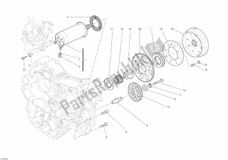 Tutte le parti per il Motore Di Avviamento del Ducati Monster 1100 ABS 2010